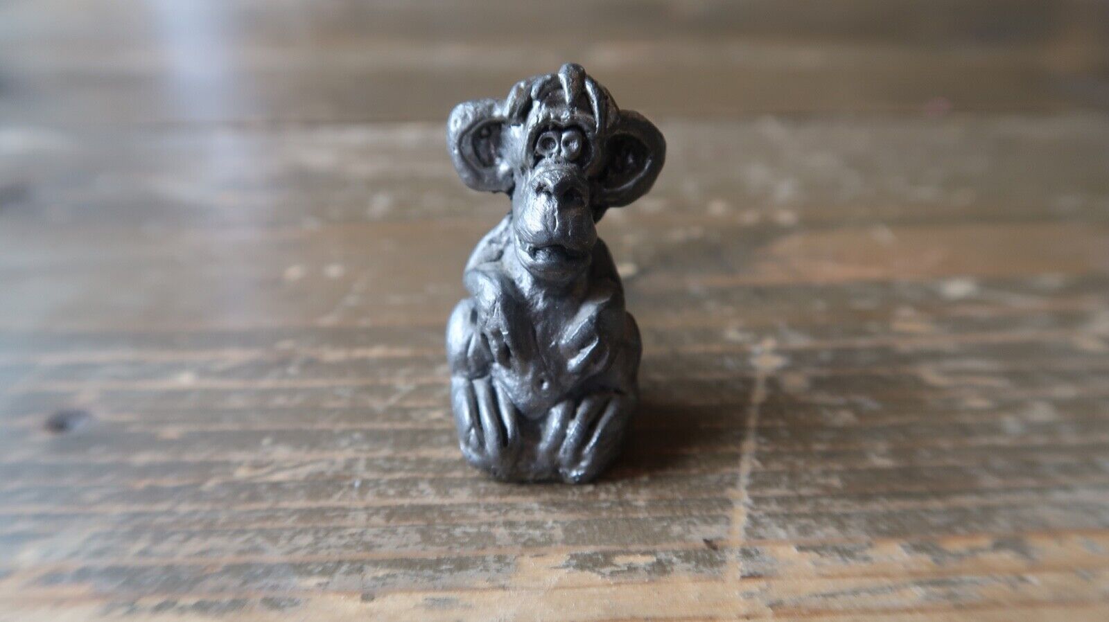 Vintage Pewter Monkey Collectible Figure 1.5\