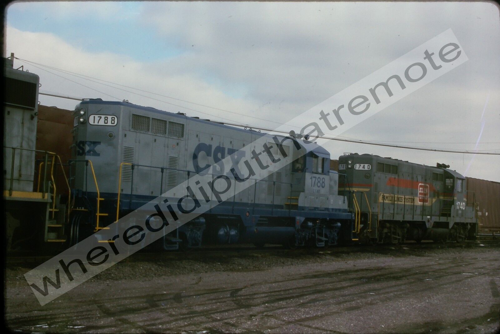 Original Slide CSX Transportation No. 1788 EMD GP16 Proviso ILL 1-1989
