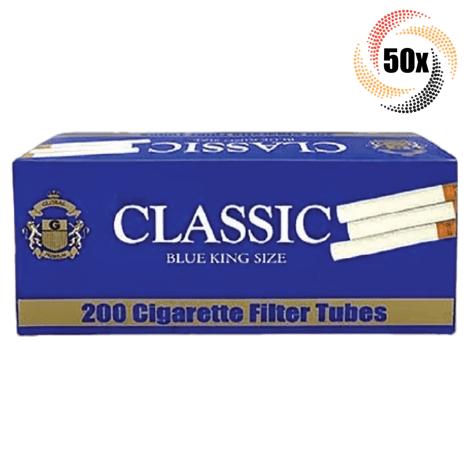 50x Boxes Classic Blue Light KING SIZE ( 10,000 Tubes ) Cigarette Tobacco RYO