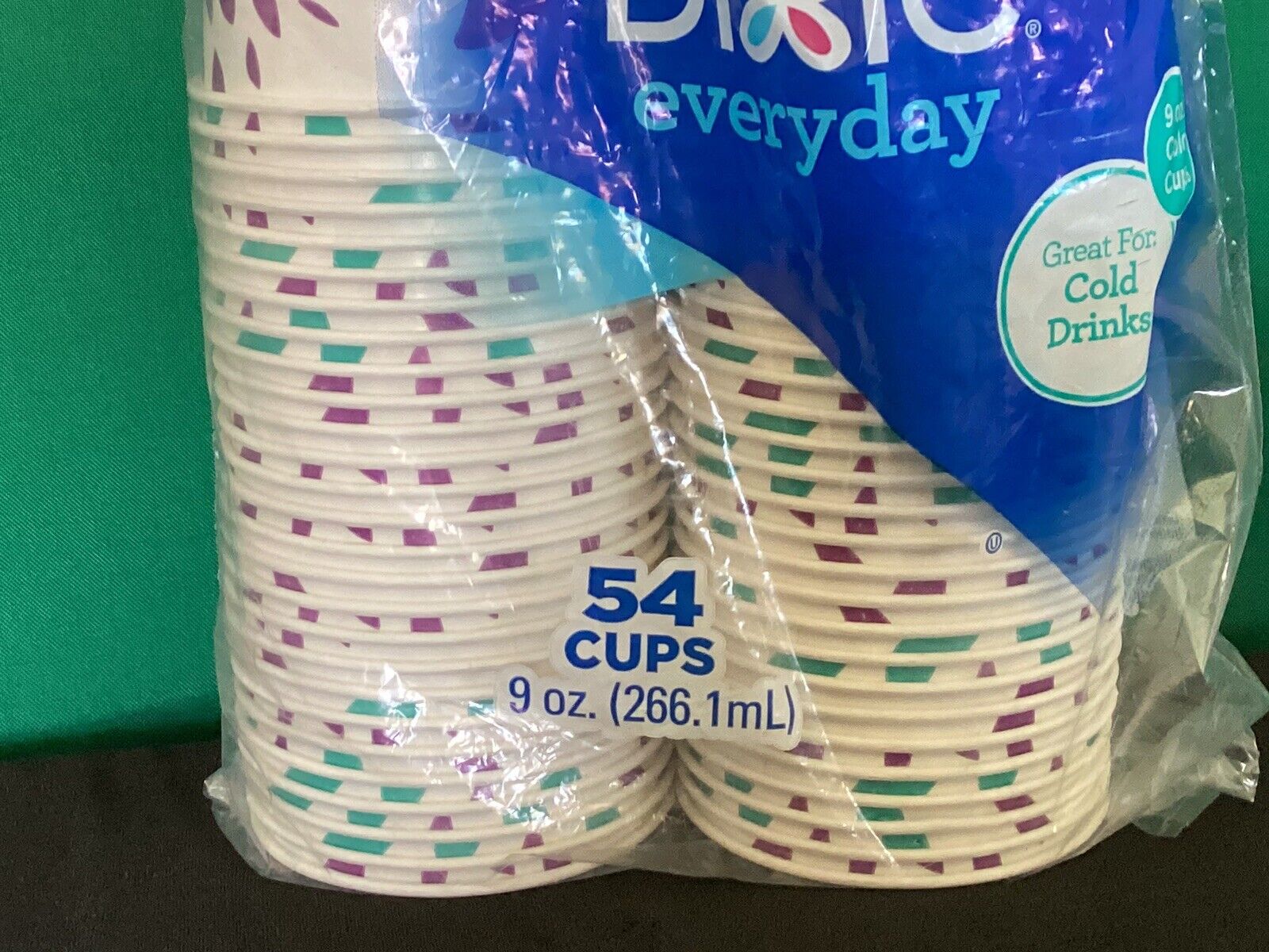Set of 54 Vintage Dixie Cups 7oz Cold Cup Purple Blue Flowers Made In USA New