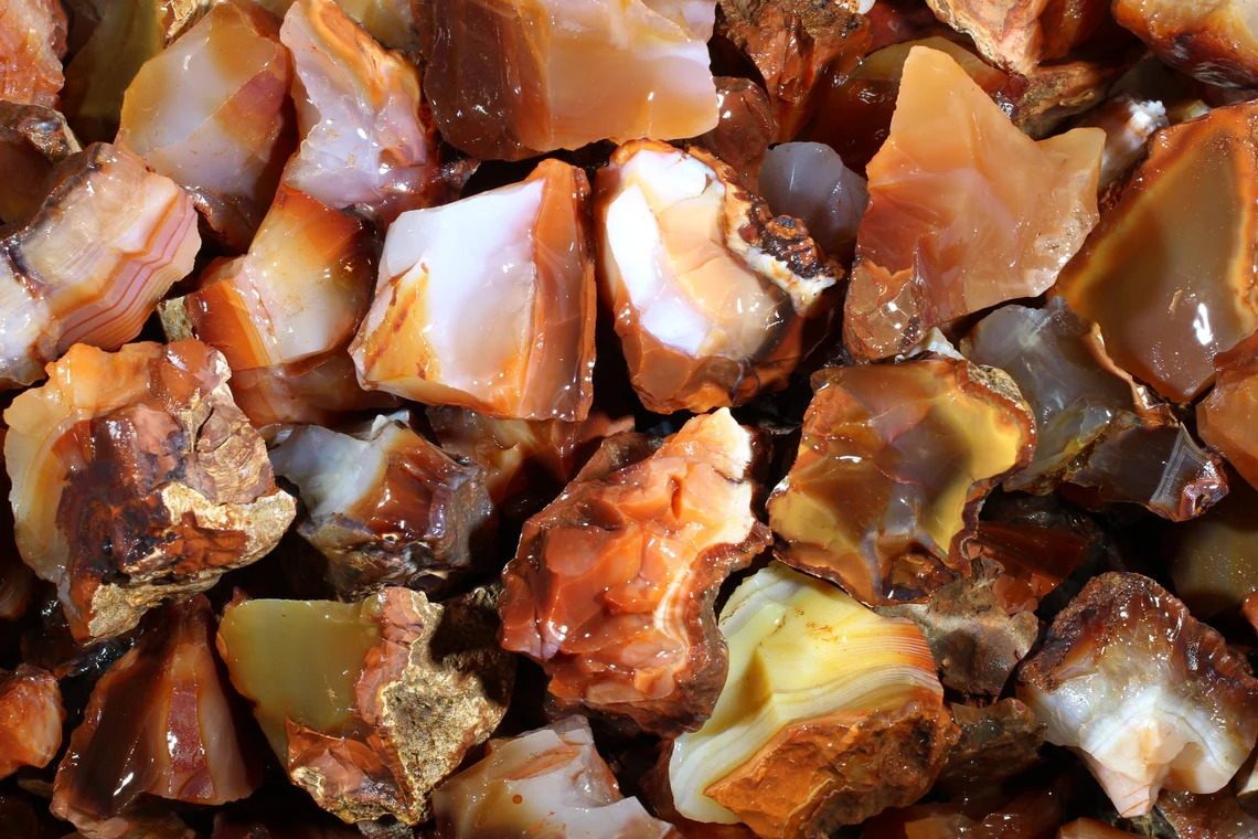 Carnelian - Rough Rocks for Tumbling - Madagascar Crystals - Bulk Wholesale 1LB