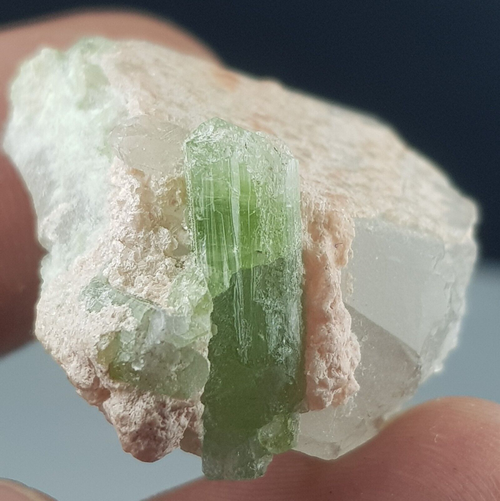 62 CT Natural Terminated Green Color TOURMALINE Transparent Crystal From Afg