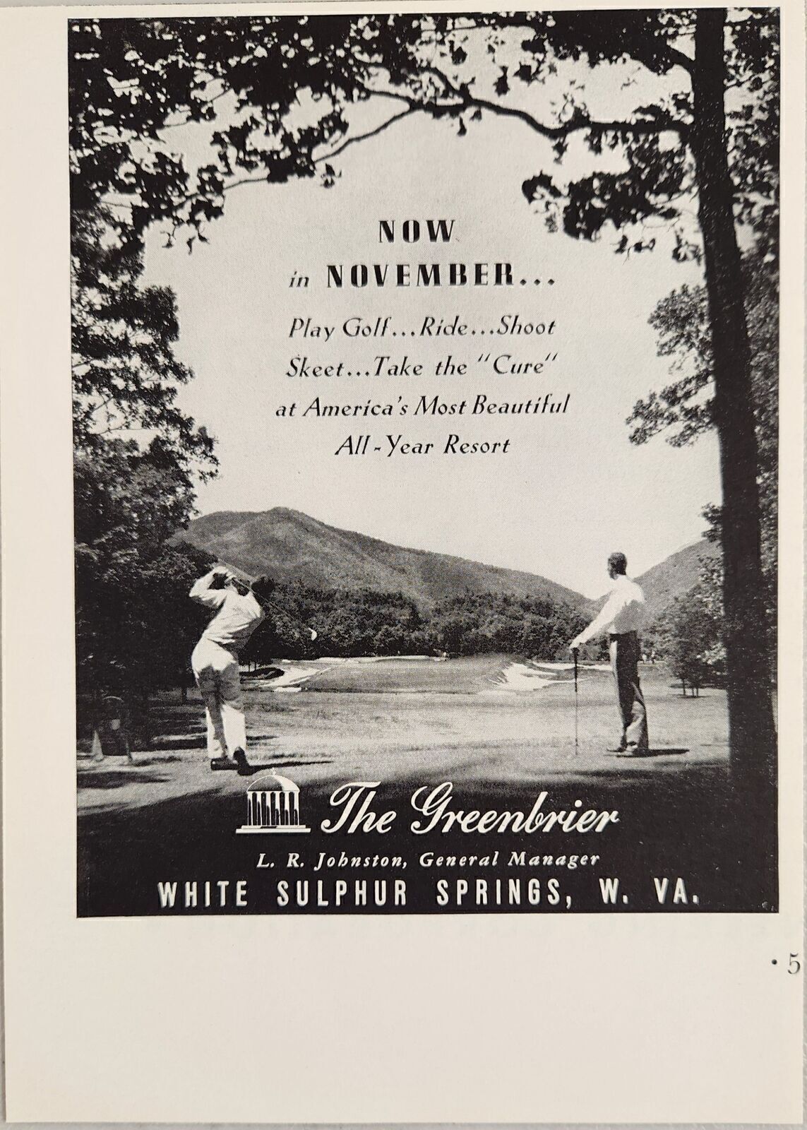 1936 Print Ad The Greenbrier Resort Hotel, Golf Course White Sulphur Springs,WV