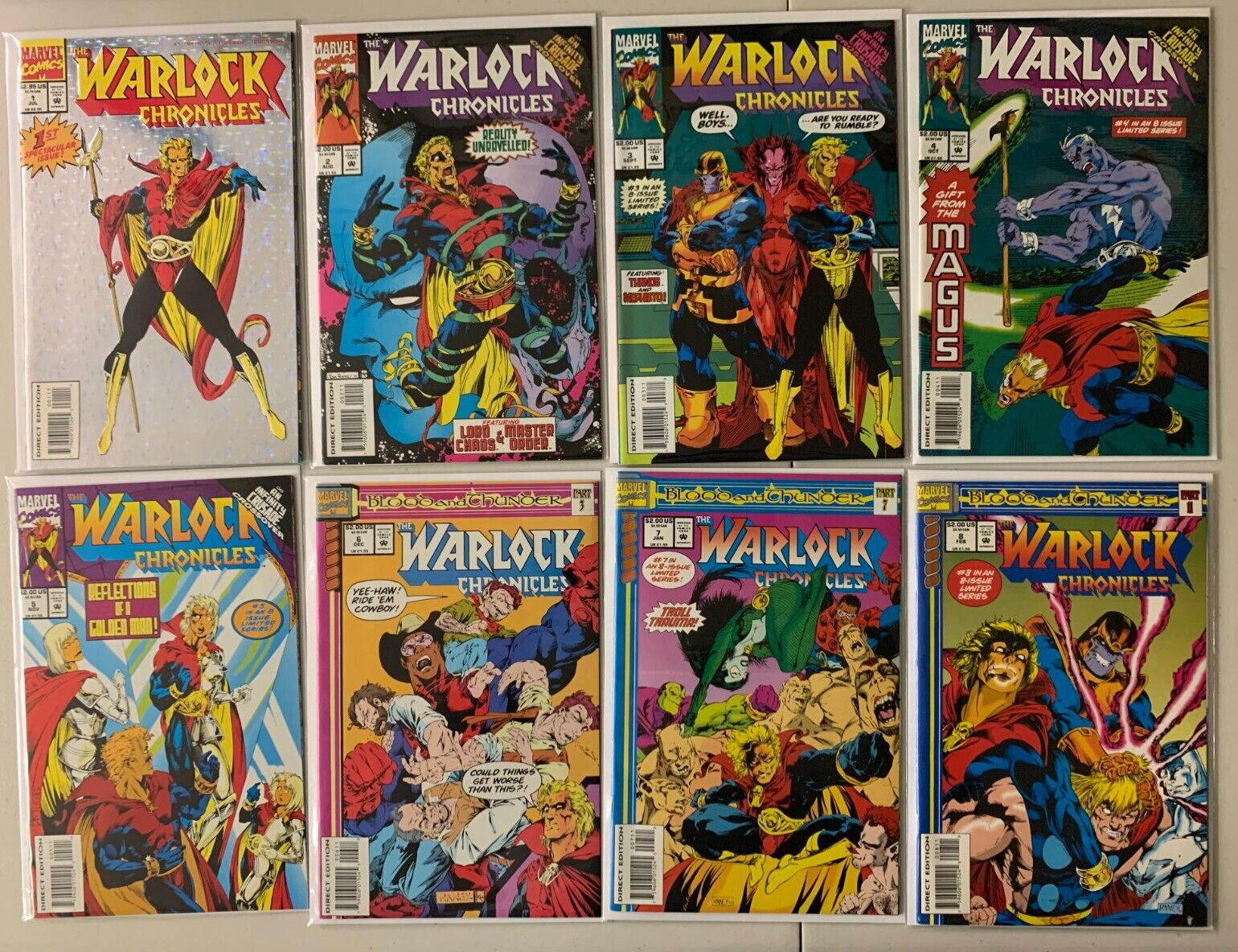 Warlock Chronicles set #1-8 Marvel 8.0 VF (1993 to 1994)