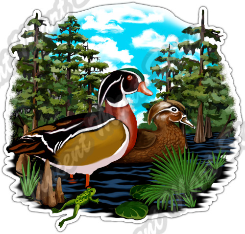Ducks Duck Bird Hunting Hunter Wildlife Car Bumper Vinyl Sticker Decal 4.6\