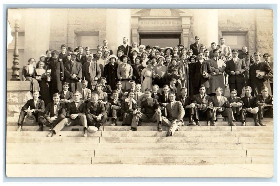 c1910\'s Southwestern College Richardson Students Winfield KS RPPC Photo Postcard