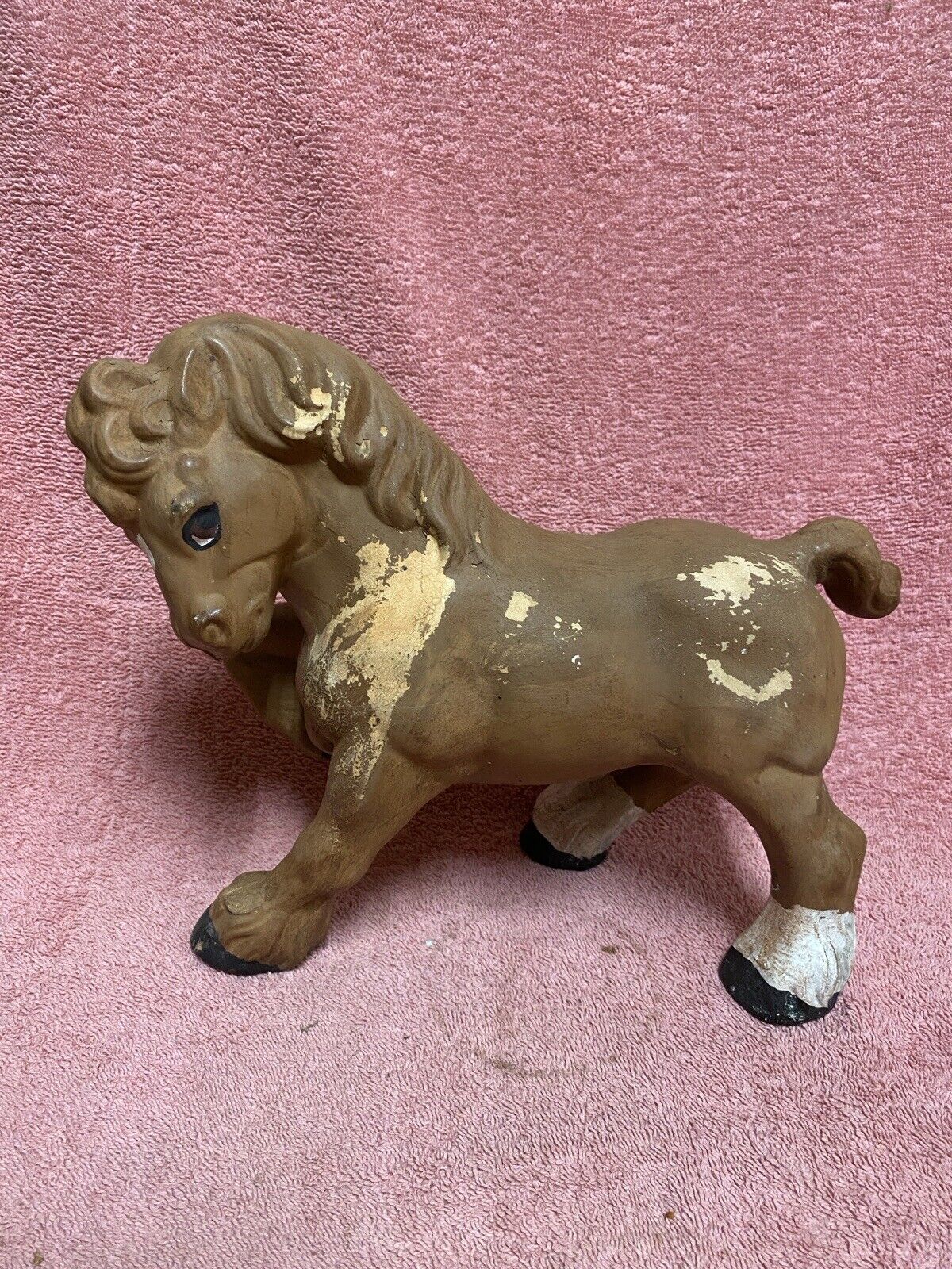 Vintage Large Ceramic Clydesdale Horse Figurine Handpainted