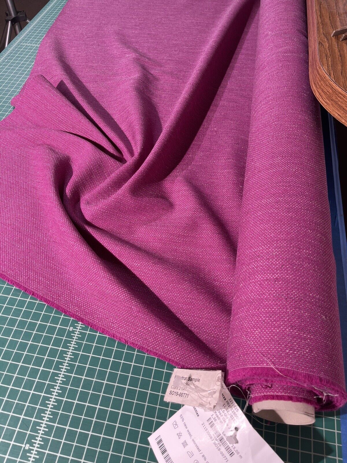 8.1yd Roll Kvadrat Clara 2 647 Purple Wool Upholstery Fabric Netherlands 54”Wide