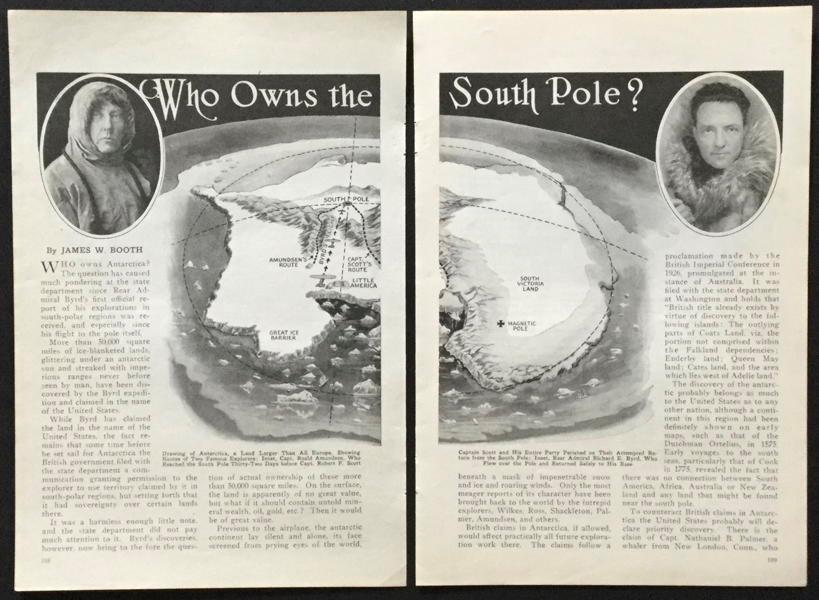 Richard Byrd Antarctic expedition 1930 pictorial “Who Owns the South Pole?”