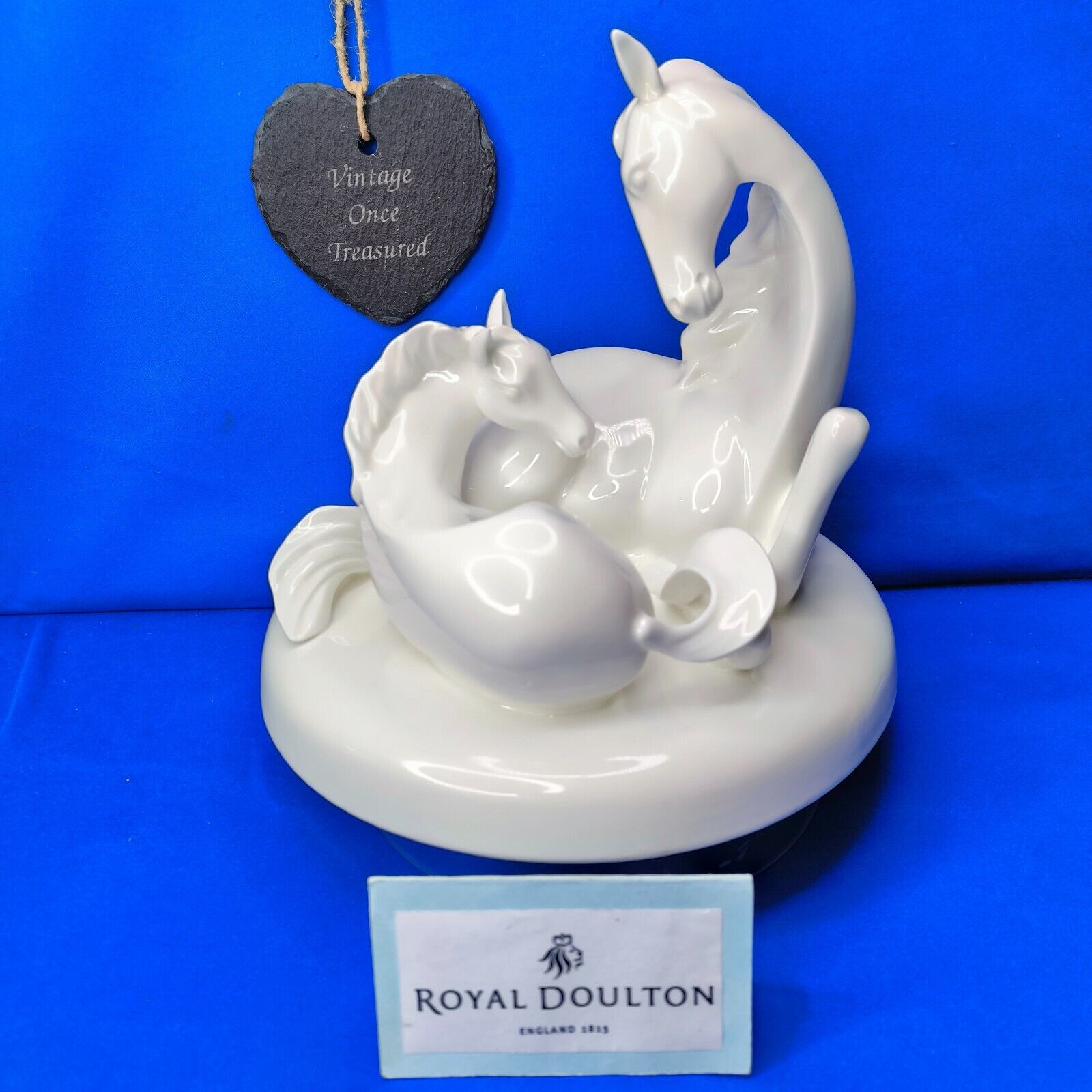 Royal Doulton Images THE GIFT OF LIFE  White Gloss HORSE & FOAL Sculpture HN2524