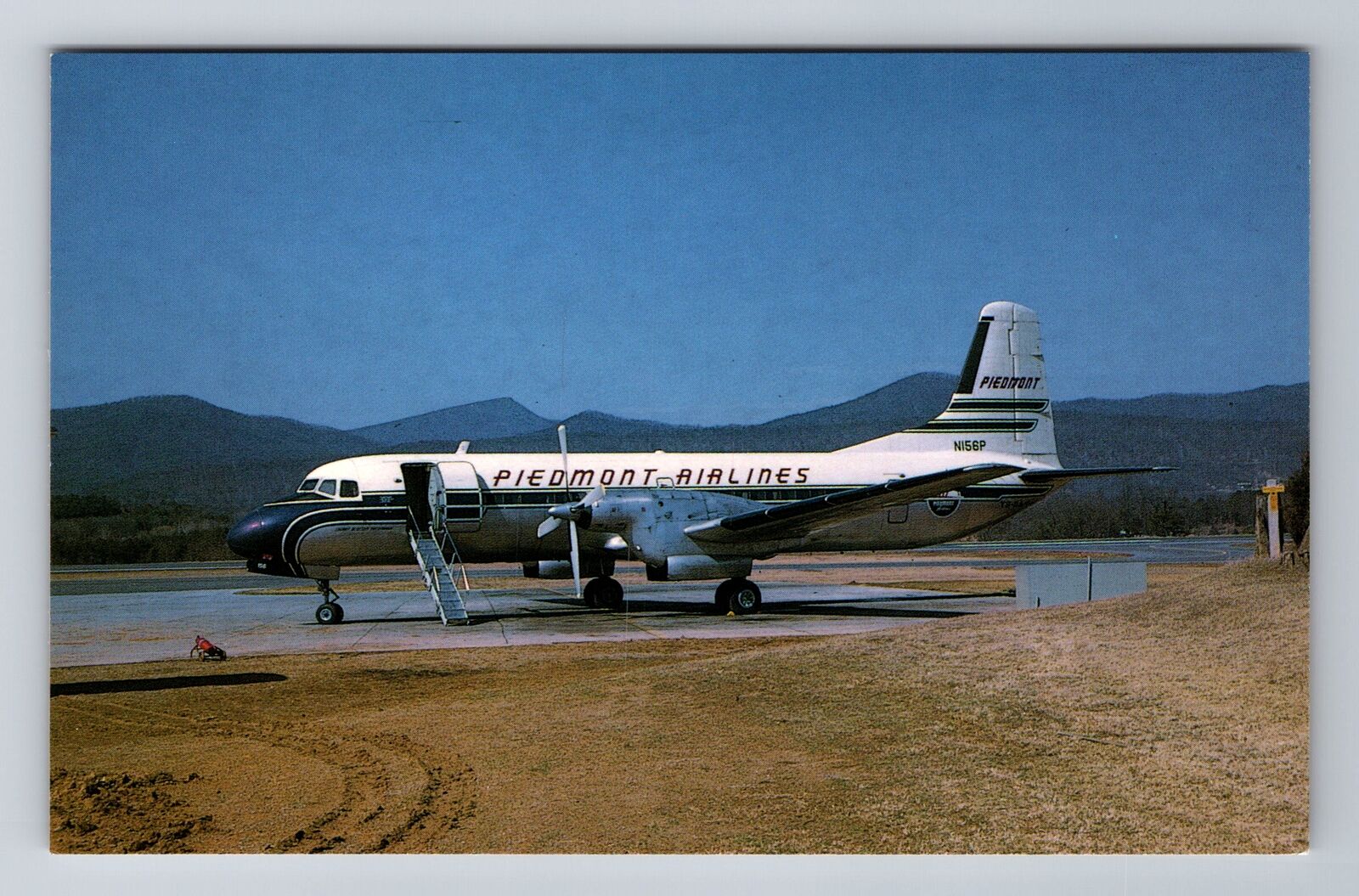 Roanoke VA-Virginia, Piedmont Airlines, YS-11A Transportation Vintage Postcard