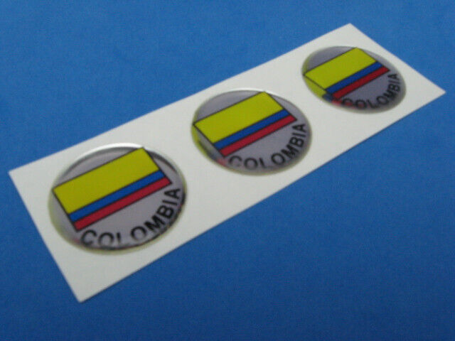 COLOMBIA COLUMBIA FLAG LOGO DOMED DECAL EMBLEM STICKER SET OF THREE #166