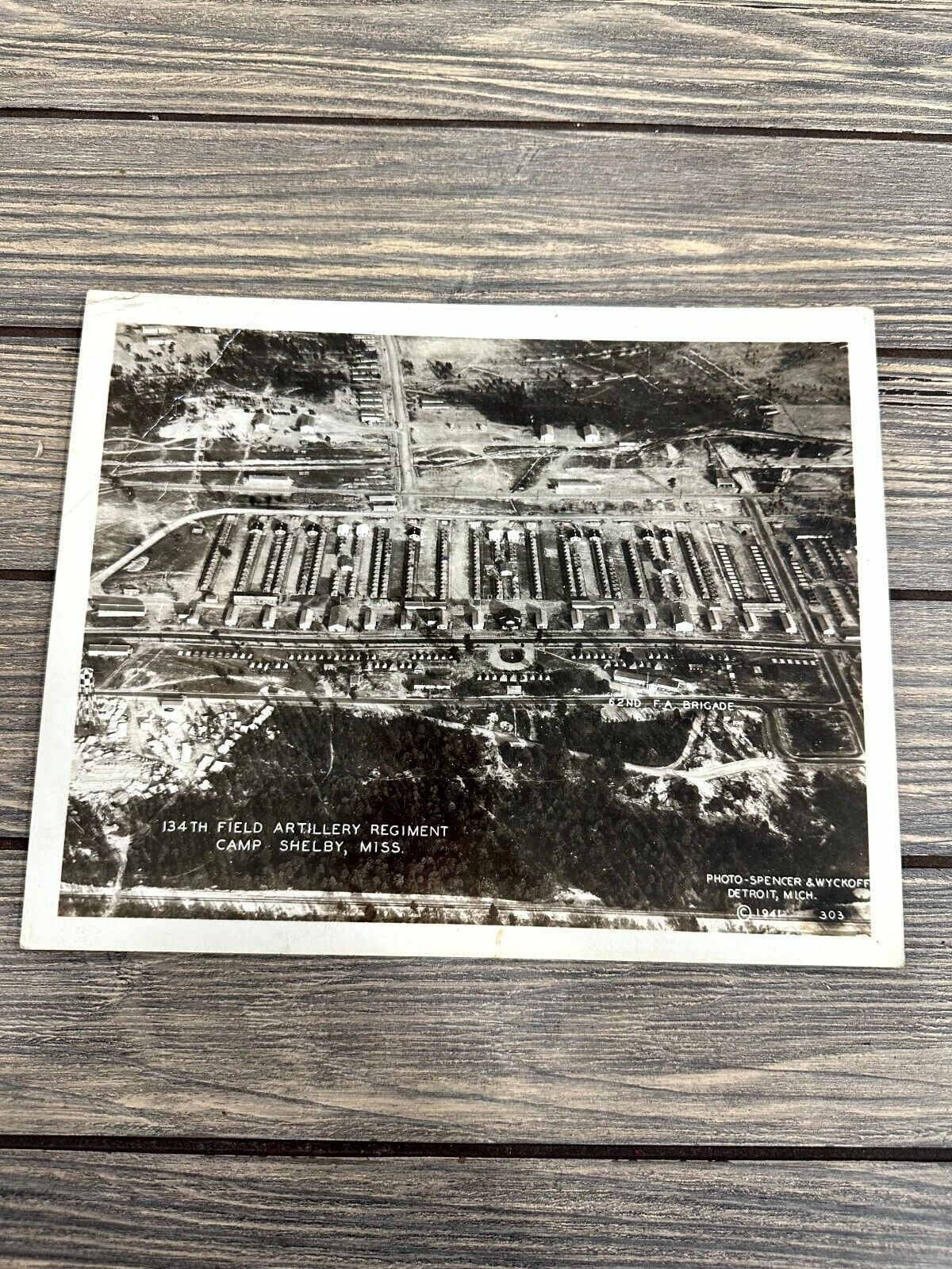 Vintage Historical Black & White Photo 4th Field Artillery Regiment Camp Shelbi