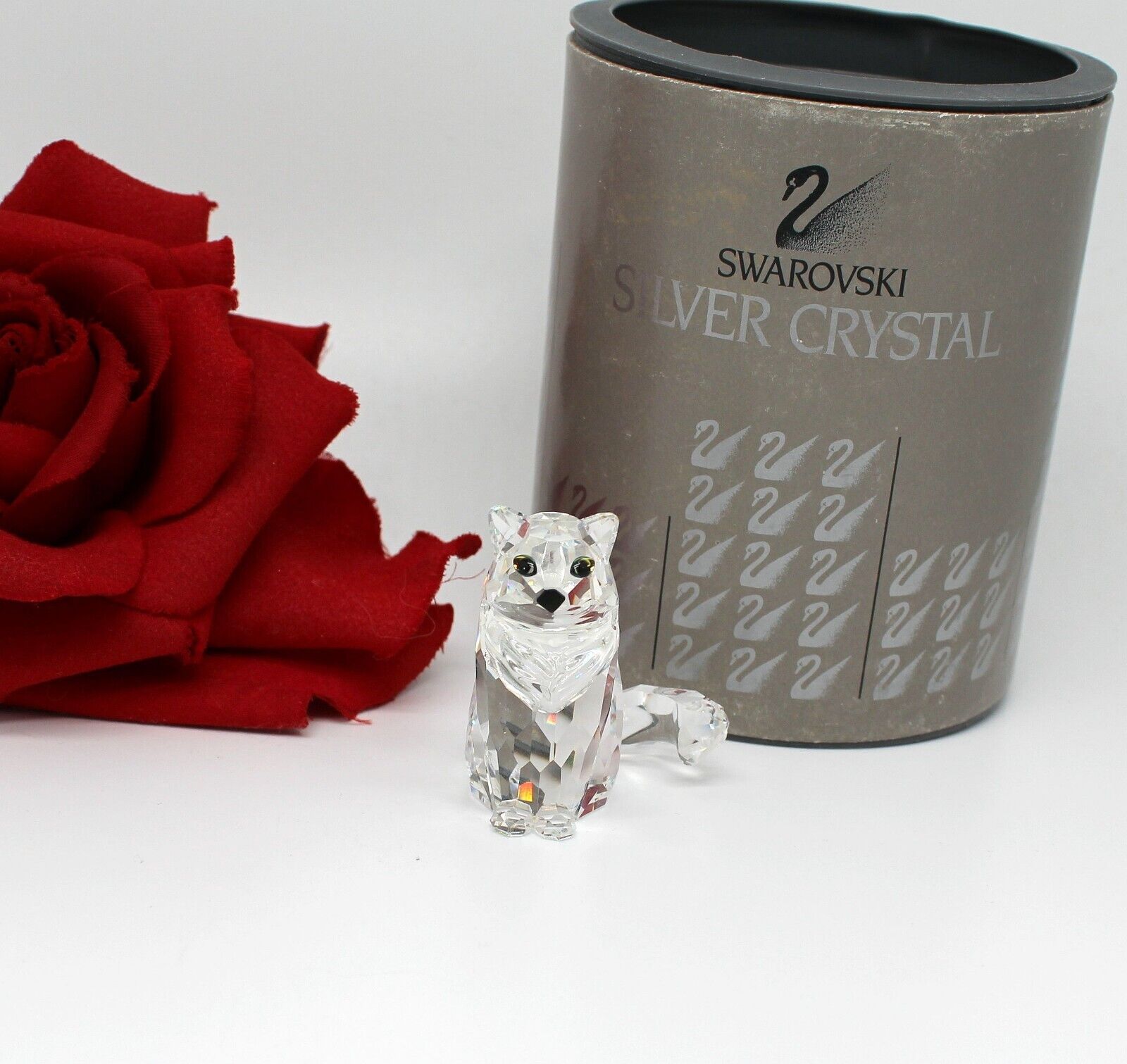 Swarovski Silver Crystal Cat  Figurine a7634nr046000  CAT RESCUE