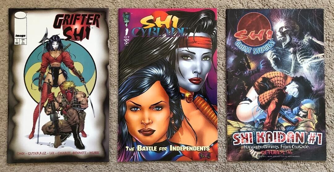 WoW LOT of Three SHI #1s: GRIFTER SHI #1, SHI CYBLADE #1, MANGA SHI #1 Comics