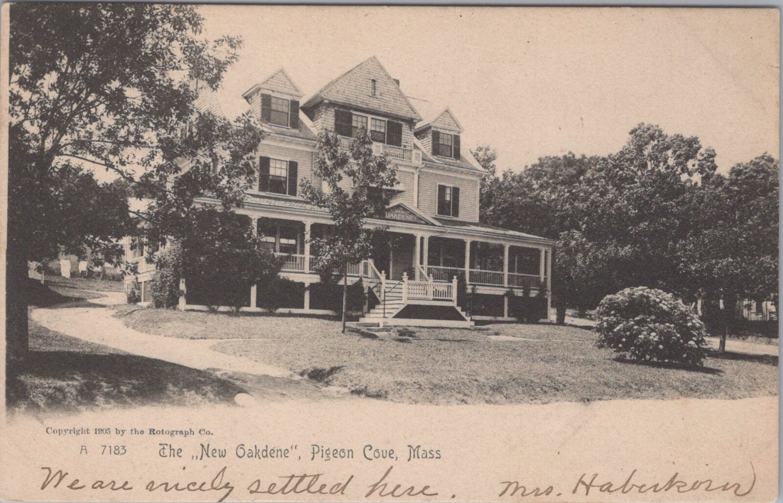 The New Oakdene Pigeon Cove, Massachusetts 1906 Postcard