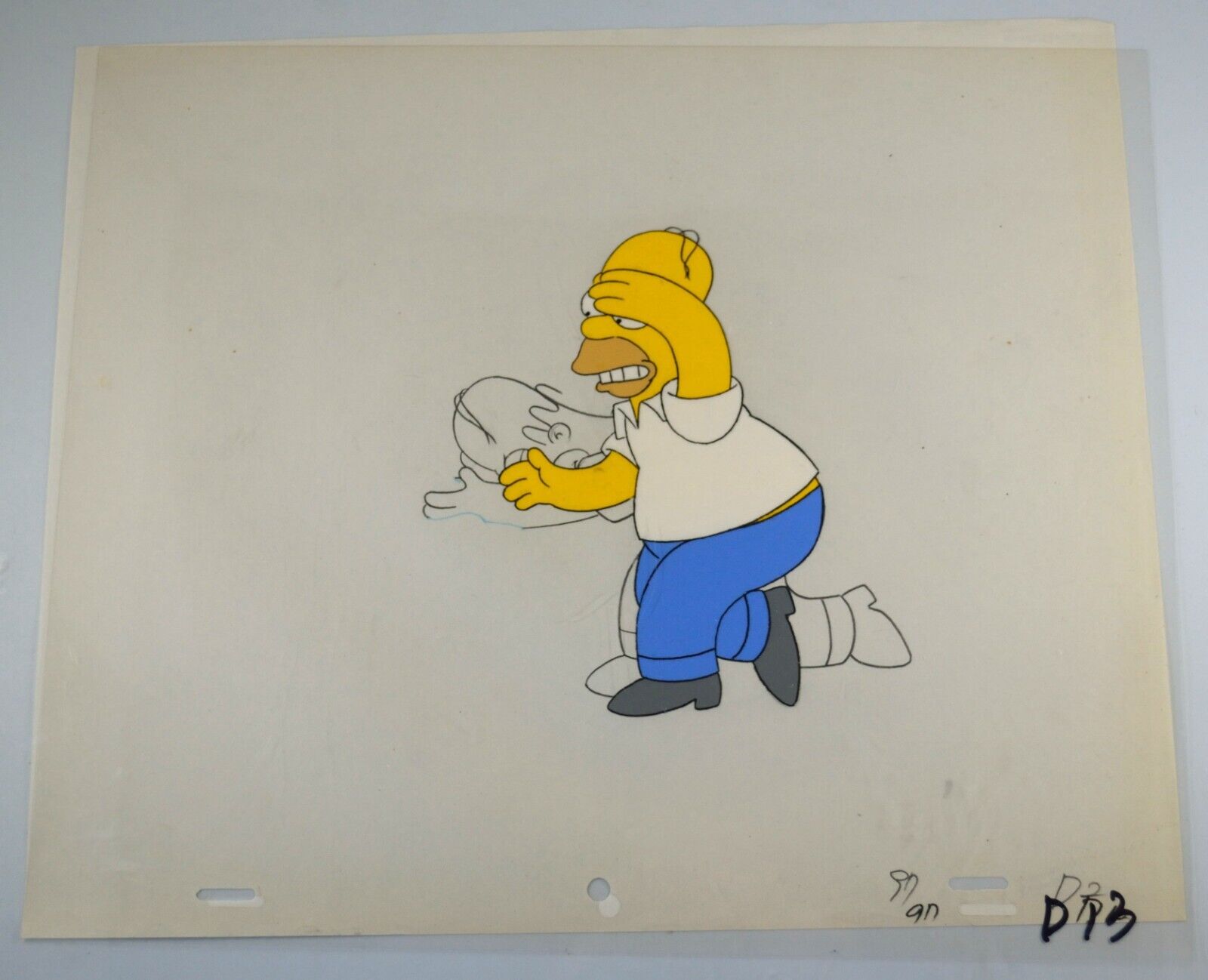 Simpsons Production Cels, Homer Simpson with Pencil Sketch