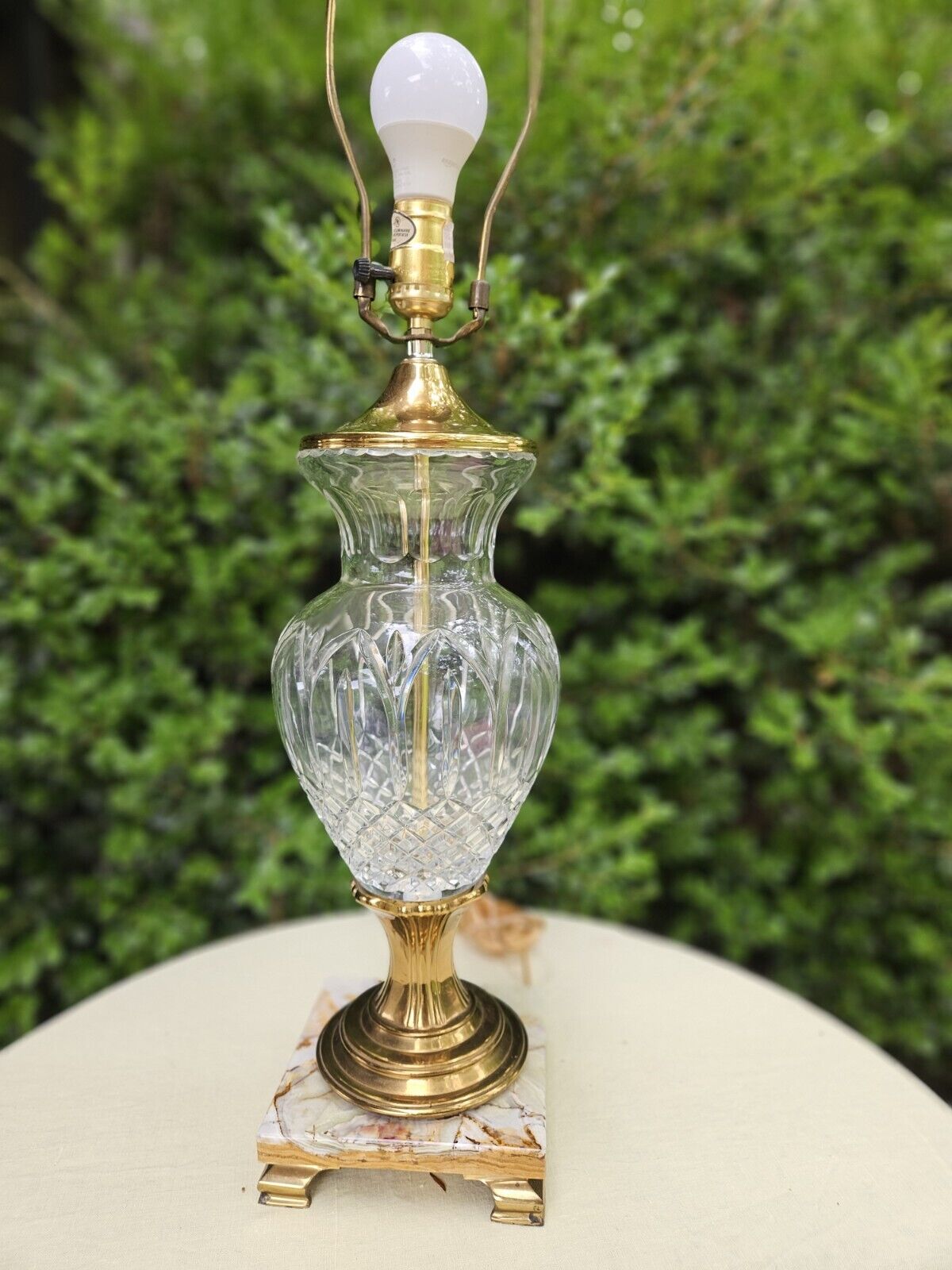 Vintage Crystal Gold Underwriters Laboratory Table Lamp