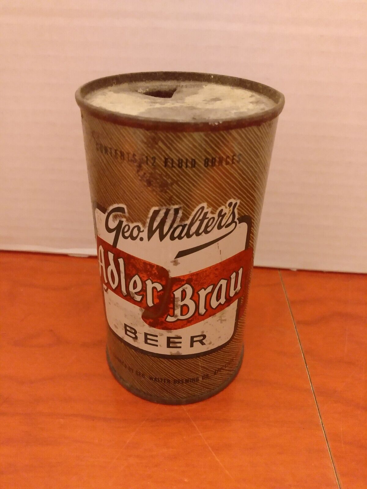 12oz  Geo. Walters Adler brau beer flat top beer can nice solid can 