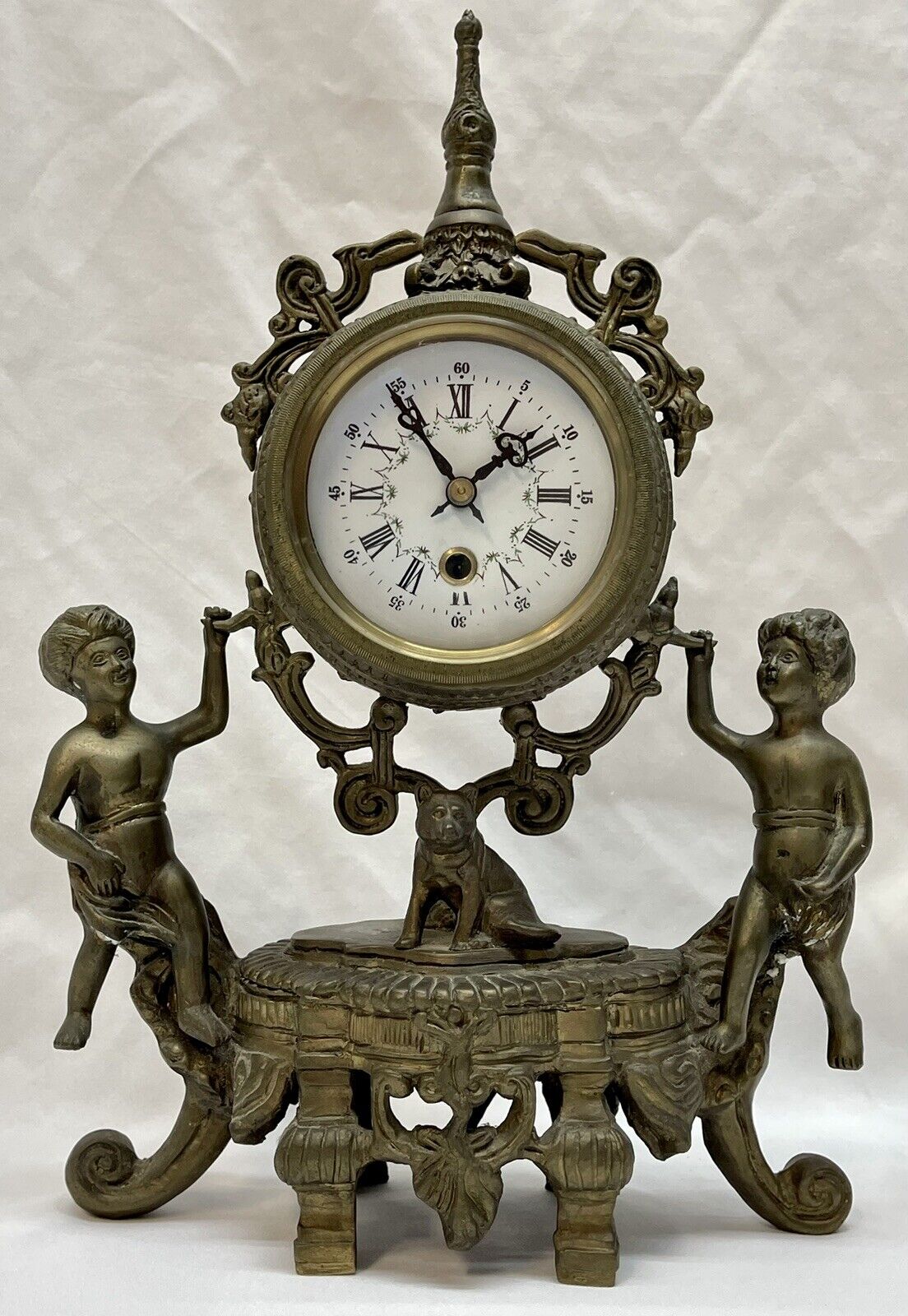 Italian Brevettato Bronze Clock