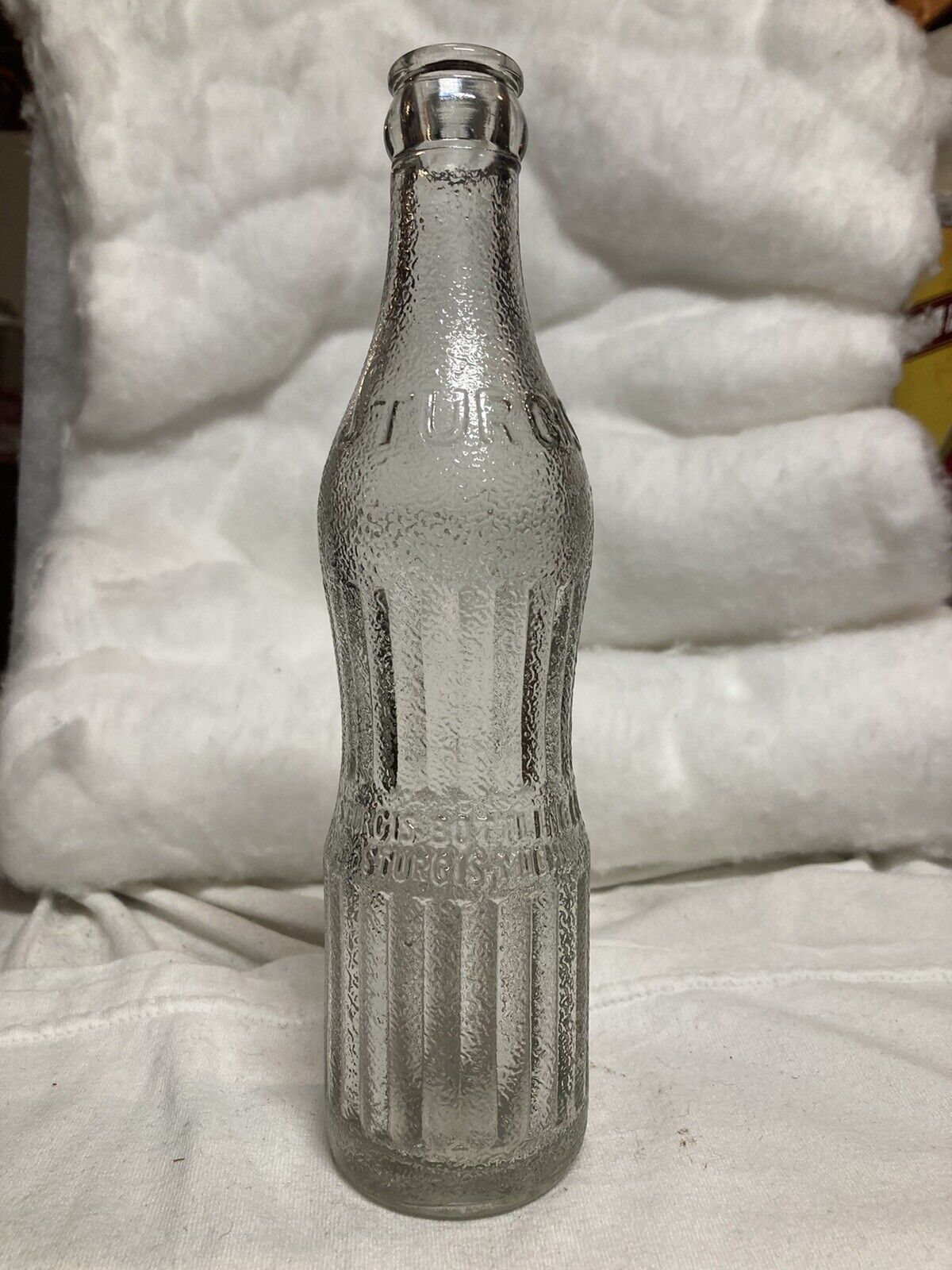 Sturgis Bottling Co. Sturgis, Michigan, 1954 Embossed 7 oz Soda Bottle