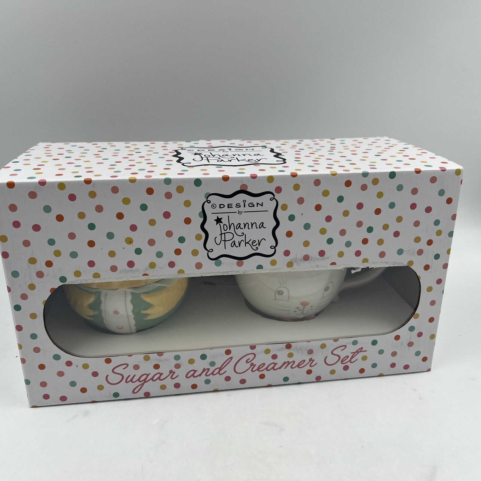 Johanna Parker Ceramic Vintage Bunny Cream & Chick Sugar Set of 2 CC01B25007