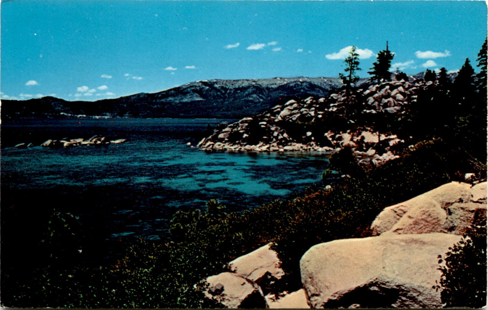 Vintage Shoreline Lake Tahoe Postcard - Nevada Side