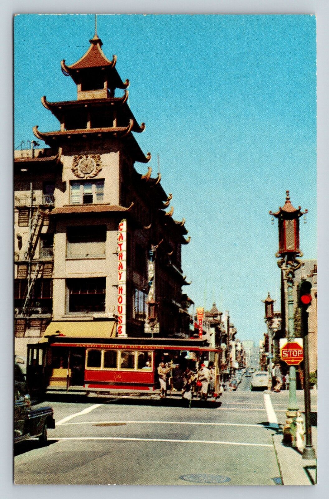 Chinatown SAN FRANCISCO CALIFORNIA Municipal Railway VINTAGE Postcard