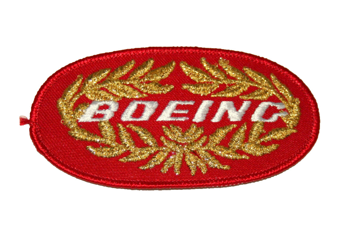Vtg Boeing Jet Plane Airlines Aerospace 1970s Cloth Jacket Hat Patch New NOS