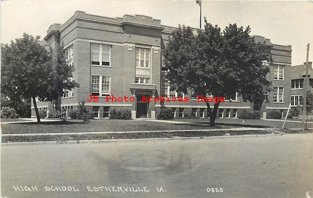 IA, Estherville, Iowa, RPPC,  High School Building, 1922 PM, Photo No 0825