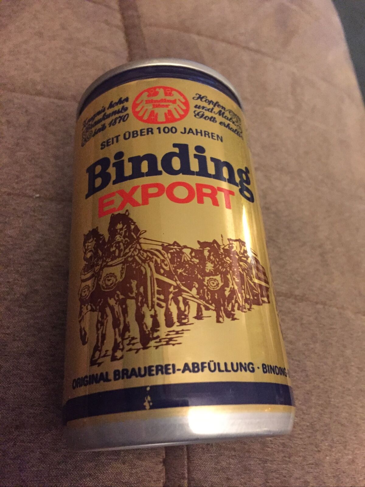 Binding Export Beer can Frankfurt West Germany