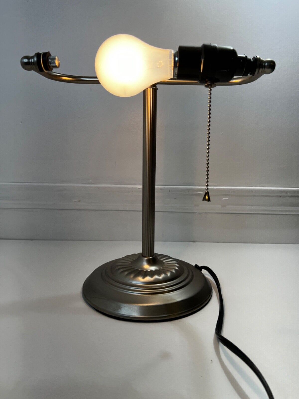 Vintage Bankers Desk Lamp Without Shade Working