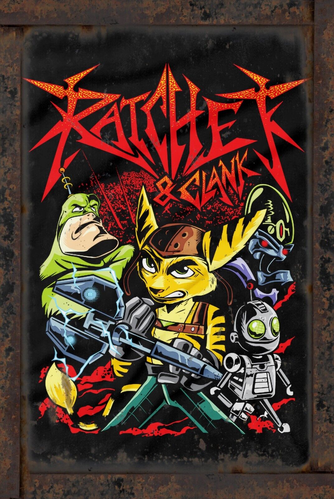 Ratchet & Clank 8x12 Rustic Vintage Style Tin Sign Metal Poster