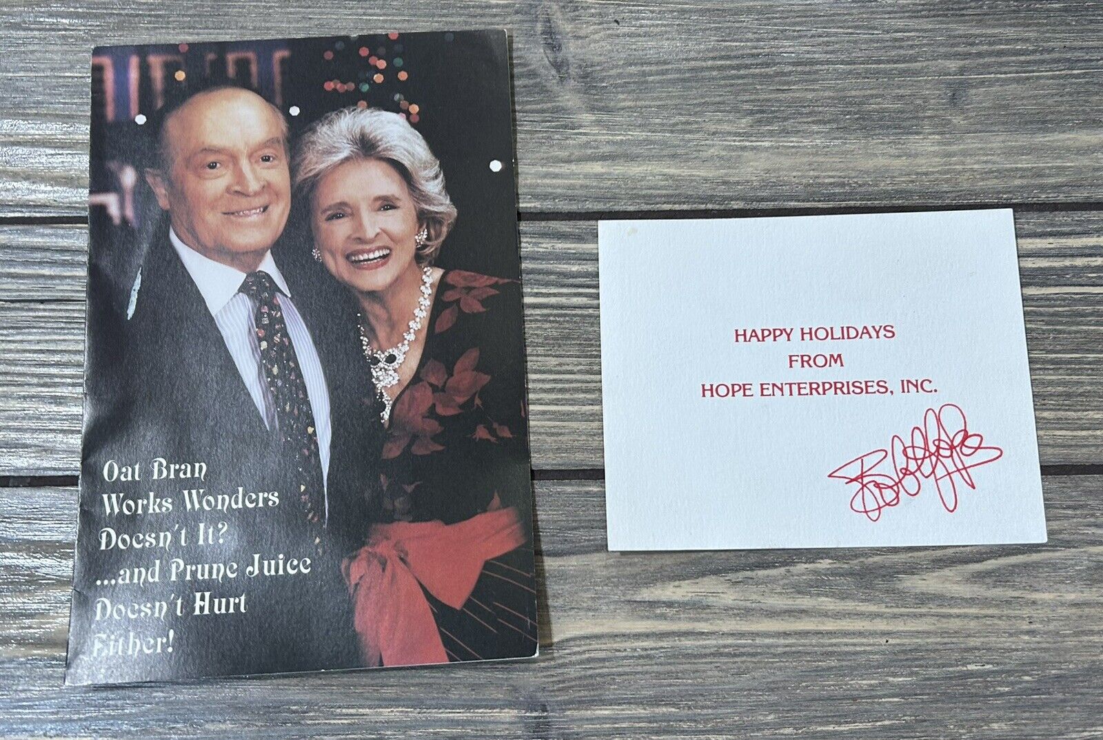 Vintage Personal Bob Hope And Dolores Christmas Card Signed