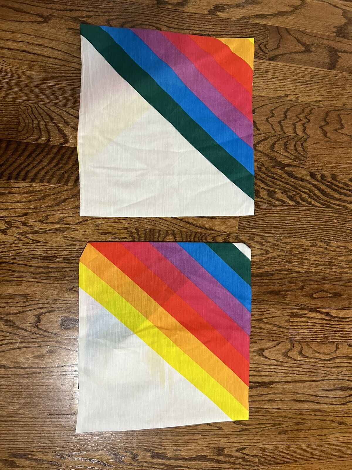 Handmade Vintage Rainbow Stripe Pillow Covers 70s 80s 