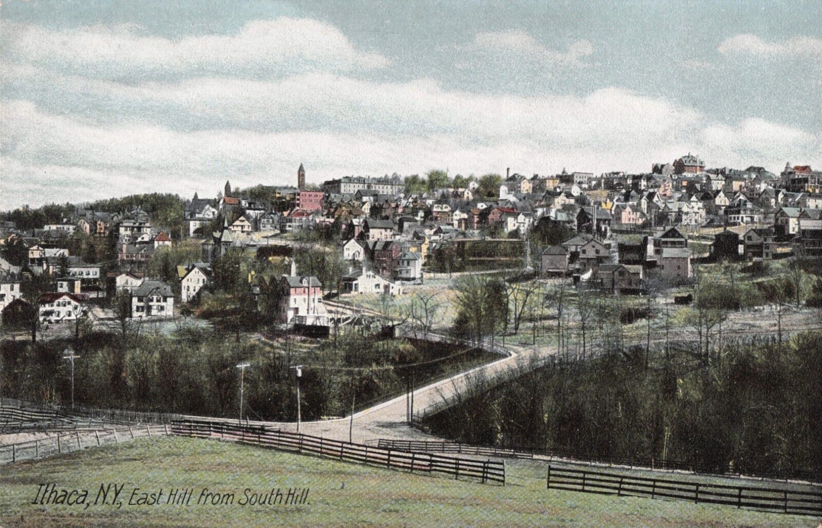 Vintage Postcard Ithaca New York NY View of East Hill From South Hill ca 1907-19