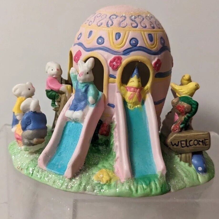 Hoppy Hollow Playground Park Easter Bunny Village Figurine House Collection 2003