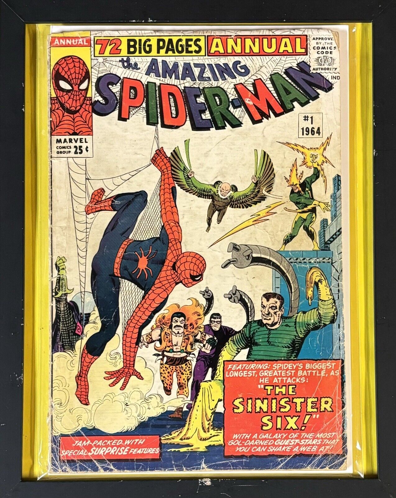 Spider-man Annual #1, GD- 1.8, 1st App Sinister Six; Complete/Cover, Detached