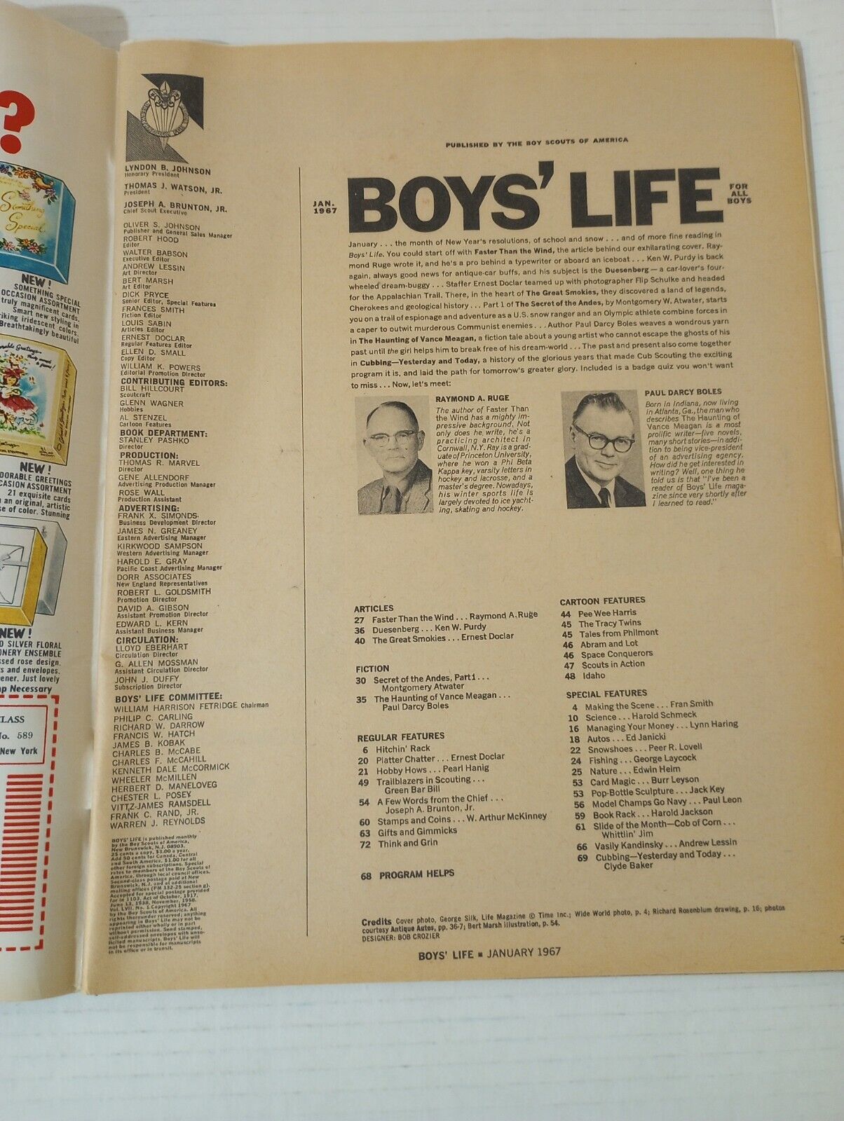 Boys Life January 1967 Faster Than The Wind Iceboating BSA Boy Scouts Magazine 