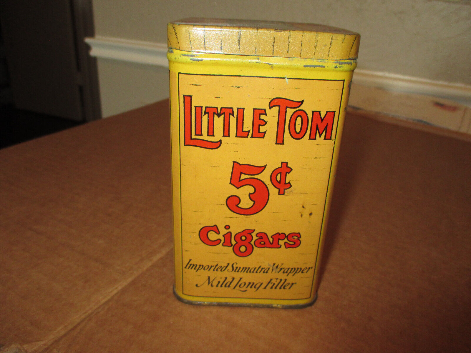 Vintage Little Tom 5 Cent Cigar Tin-Tom Moore Cigars