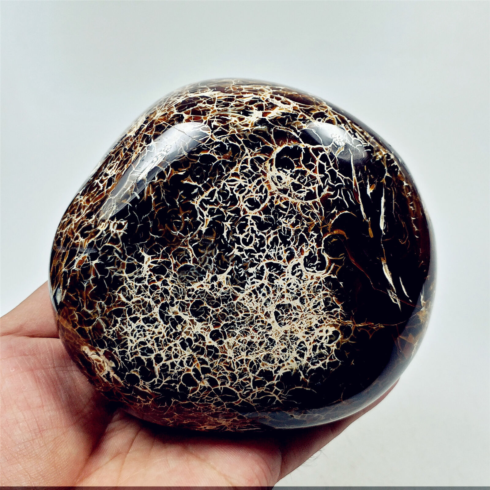 4.2“ CARNELIAN Polished Palm Stone Healing Reiki Madagascar A1576