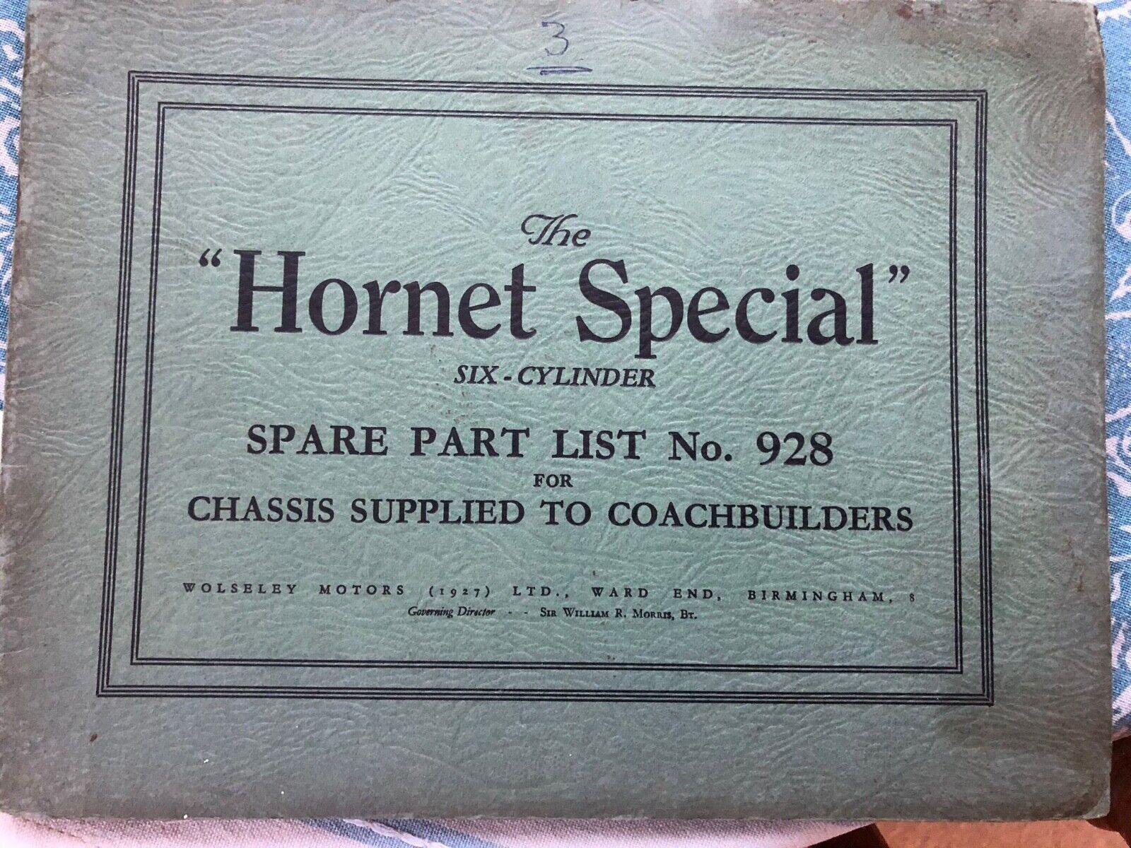 1930\'s Wolseley Hornet Special Spares List No 928, VSCC, Vintage Car