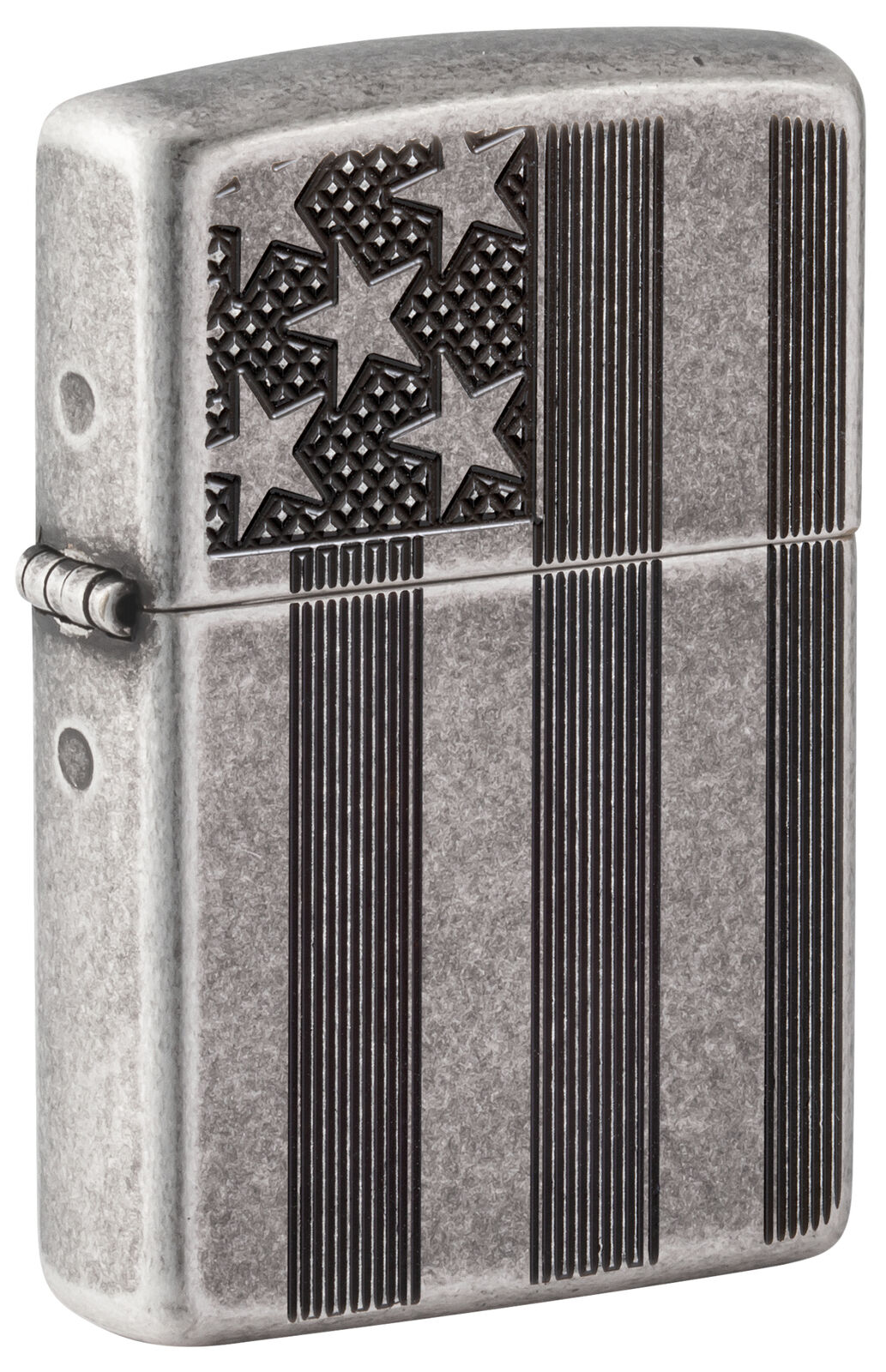 Zippo Armor Antique Silver Flag Windproof Lighter, 28974