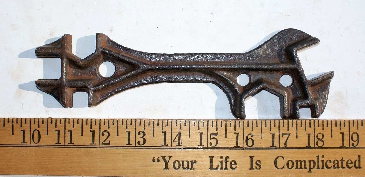 Old Antique Vintage Unique Odd wrench tool spanner farm implement? 1904