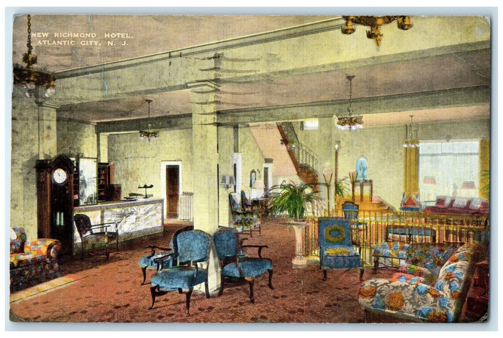1945 New Richmond Motel Interior Atlantic City New Jersey NJ Posted Postcard