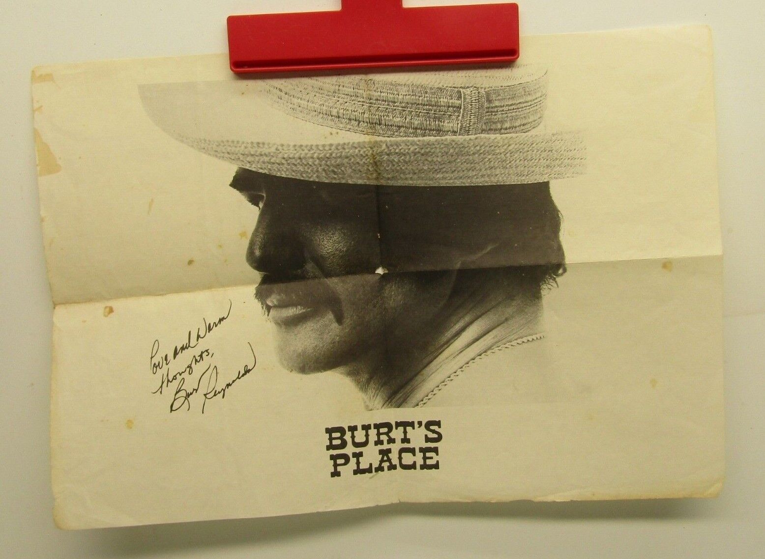 Vintage Burt Reynolds Restaurant Club Burt\'s Place Atlanta GA Paper Placemat Art