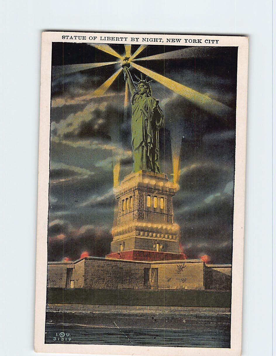 Postcard Statue of Liberty by Night New York City New York USA