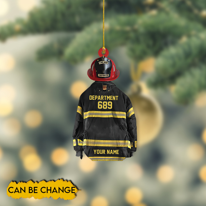 Personalized Firefighter Christmas Ornament, Firefighter Fireman Xmas Ornament