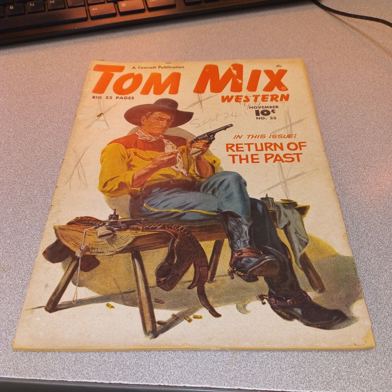 Tom Mix Western #23 fawcett comics 1949 golden age precode two six gun hero kids