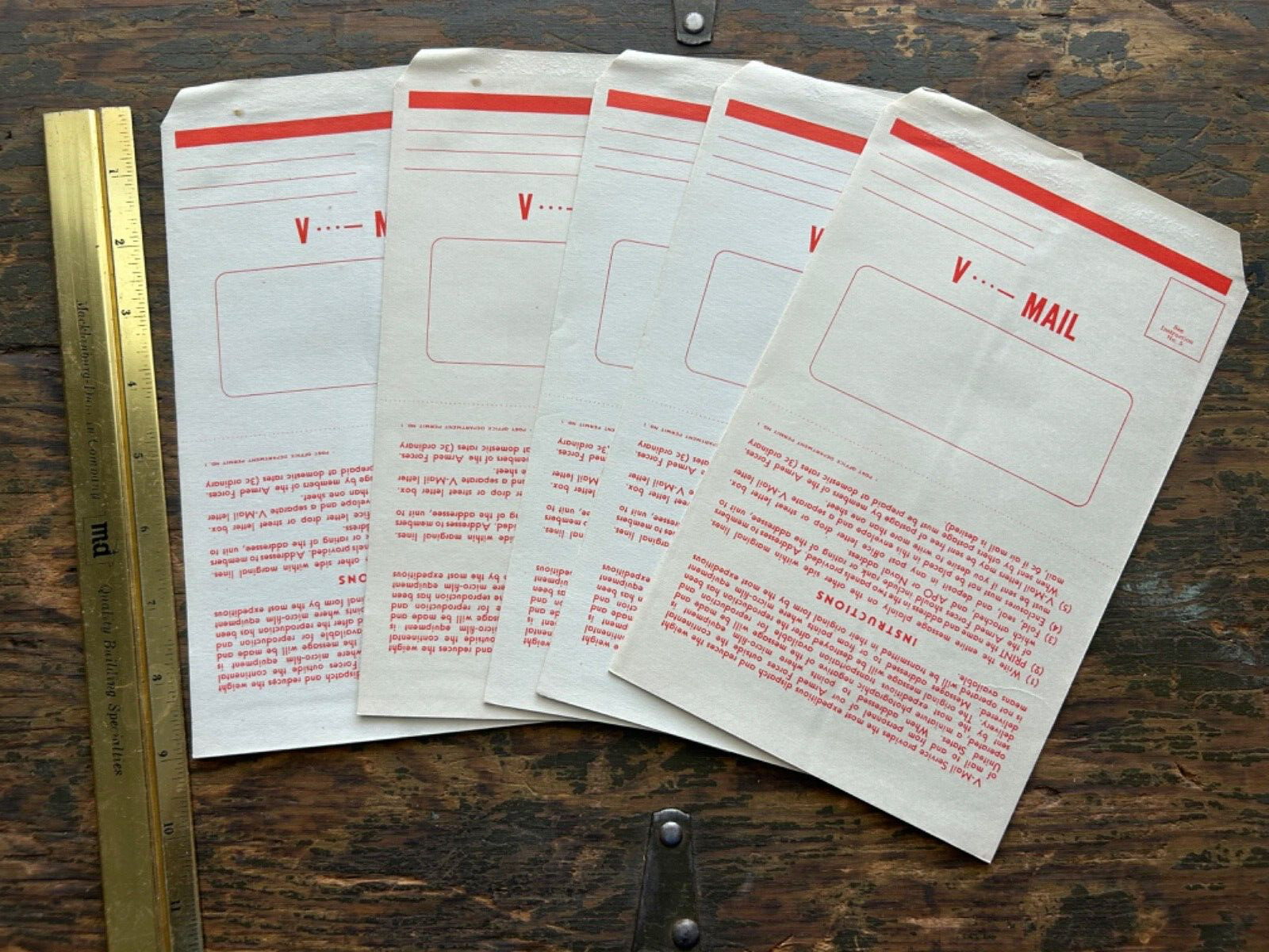 Original WWII Era Blank NOS V-Mail Vmail Letter Correspondence Set of 5 Letters